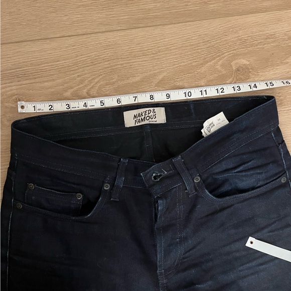 Naked & Famous Raw Selvedge Jeans - Midnight Edition Left Hand Twill Size 30x34 - Picture 3 of 8